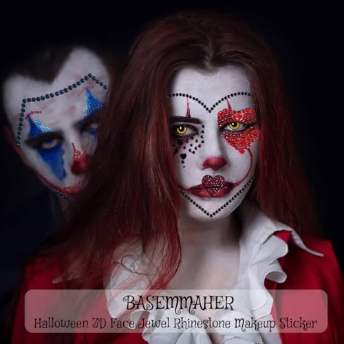 Halloween Face Gems Jewels Temporary Tattoos Day of the Dead Makeup 2Pcs