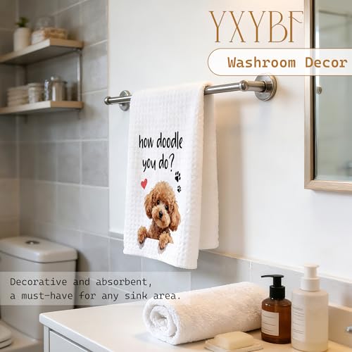 Dog-04 Funny Doodle Hand Kitchen Towel 16x24 Inches, Dog Mom Dad Gift