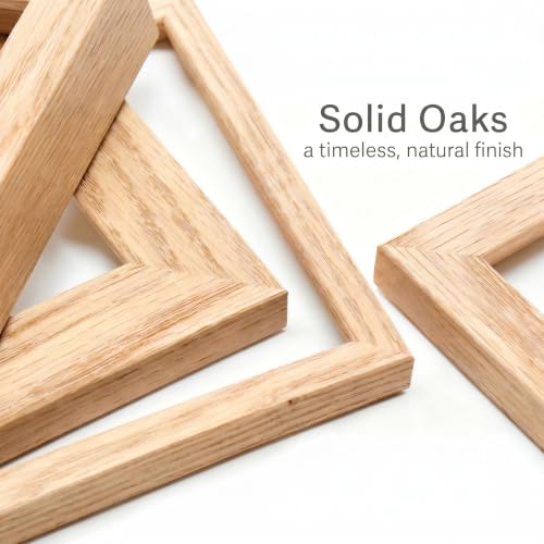 Venusmiles 11x14 Natural Oak Wood Picture Frame with 8x10 Mat
