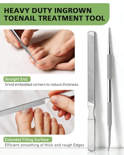 BALUCA 7-Piece Ingrown Toenail Removal Kit - Stainless Steel Pedicure Tools