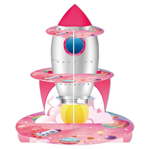 3-Tier Outer Space Cupcake Stand for Galaxy Birthday Parties