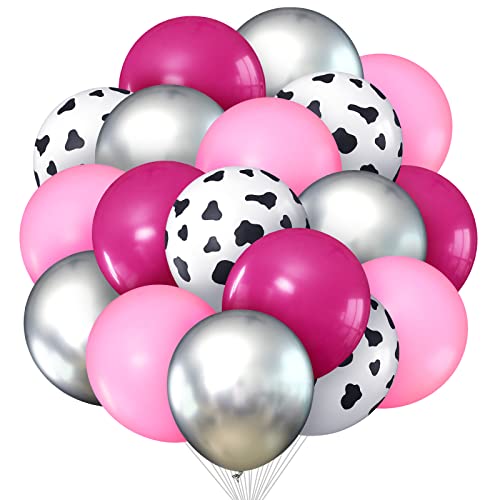 70-Piece Western Cowgirl Theme Balloon Arch Kit - Pink, Rose Red & Cow Print