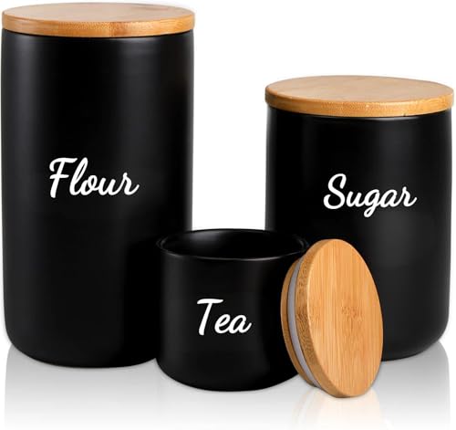 4PCS Flour Sugar Coffee Tea Vinyl Jar Labels - White Pantry Organization
