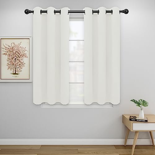 Easy-Going Blackout Curtains - Thermal Insulated Room Darkening Drapes, 34x45 in, Ivory, 2 Panels