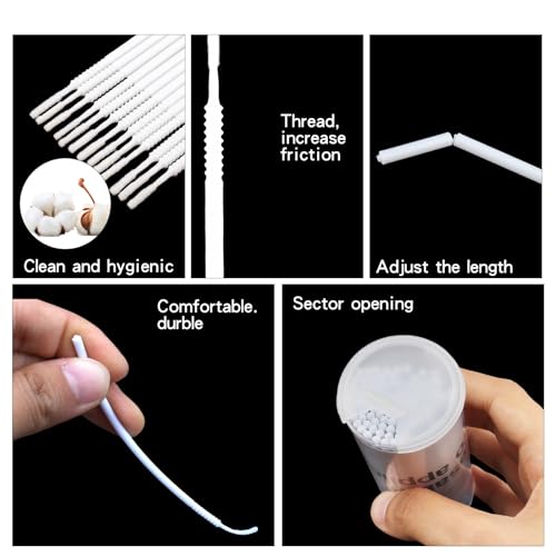 Mekupeu 200 Pcs Disposable Micro Swabs and Eyelash Extension Applicator Brushes
