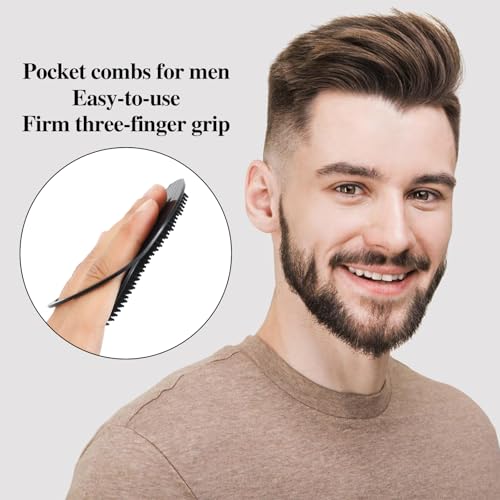 OUMASK 6-Pack Palm Combs for Men - Portable Pocket Hair Brush & Scalp Massager