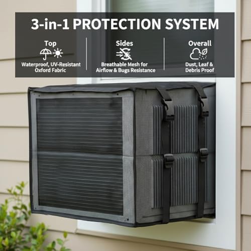 Lovarisse Mesh Air Conditioner Cover - 17" x 11.8" x 13" for All-Weather Protection