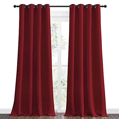 NICETOWN Burgundy Red Blackout Curtains, 55" x 90" (Pack of 2)