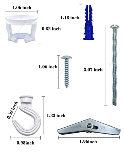 NACETURE Heavy Duty Swivel Swag Hooks - White, 2 Pack