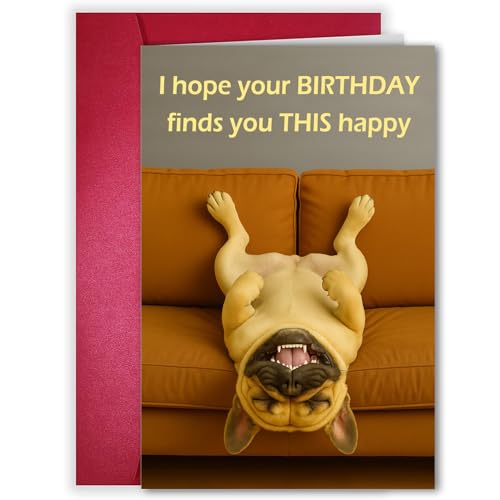 Funny Dog Birthday Card for Men & Women - Hilarious Greeting