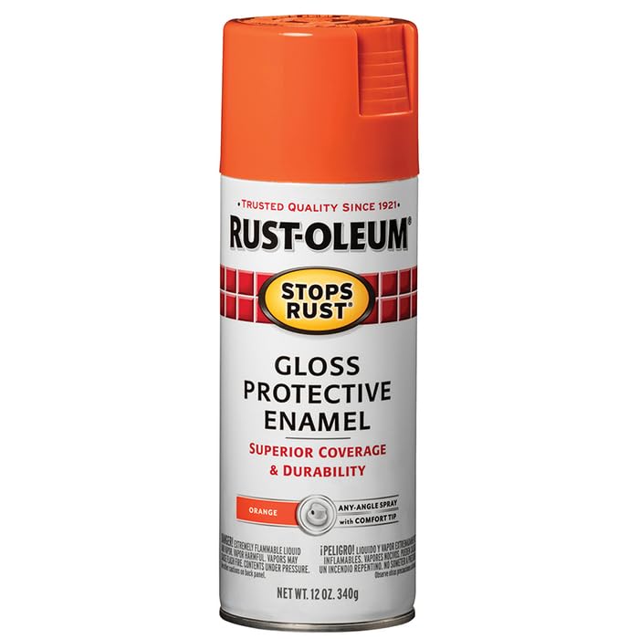 Rust-Oleum Stops Rust Protective Enamel Spray Paint, Gloss Orange, 12oz (6-Pack)