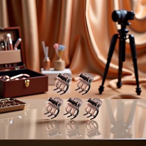 5PCS Mini Metal Hair Claw Clips for Women Bronze Side Bangs Styling Tool