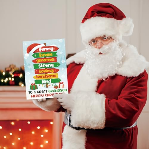 Christmas Card for Grandson - Merry Christmas from Grandma & Grandpa CD-278