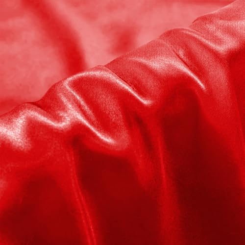 Red Satin Pillowcases for Hair - Set of 2, 20x26 Inches, Standard Size