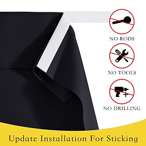 NICETOWN Black Privacy Lockdown Shade 8" x 36" for Classroom
