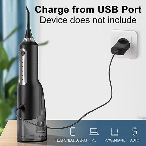 RAXSEG USB Charging Cable for Water Flosser Compatible with Nicwell Fairywill Aquasonic Oral Irrigator Cord Black