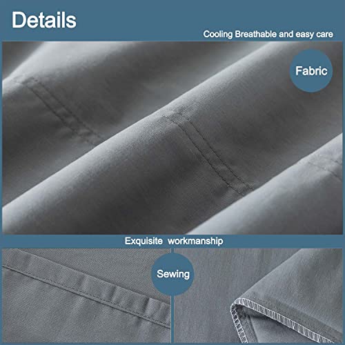 WhatsBedding Grey Body Pillow Cover - 20x54 Cotton, Breathable & Machine Washable