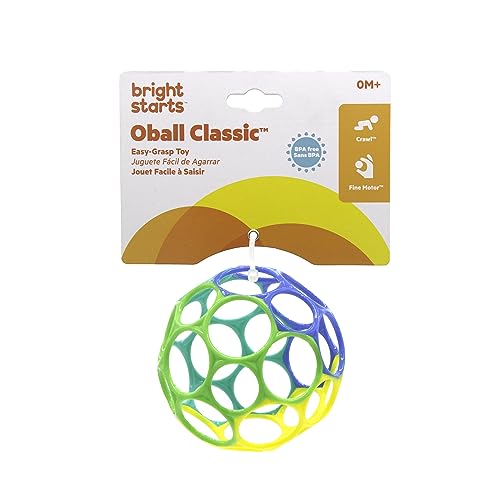 Bright Starts Oball Classic Easy-Grasp Infant Toy - Yellow/Green/Blue