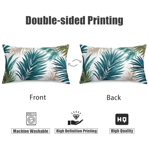 Tropical Lumbar Pillow Covers Set of 2 - 12x20 Inch Velvet