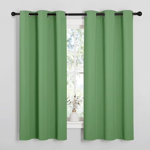 NICETOWN Forest Green Blackout Curtains, 2 Panels, 34" x 63"