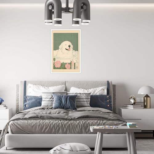 Great Pyrenees Dog Wall Art Japanese Minimalist Canvas Poster 8x12