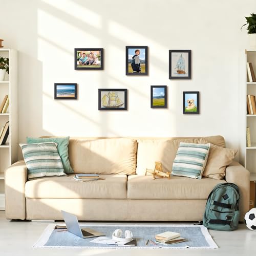 MAXECHO Black Picture Frame Set of 5 - 4x6 & 5x7 Wall & Tabletop Collage Frames