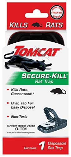 Tomcat Secure-Kill Rat Trap, Powerful Single-Touch Disposable Trap - 1 Pack