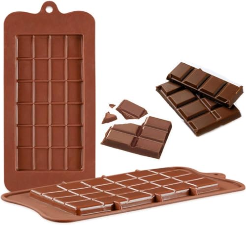 Non-Stick Silicone Chocolate Bar Molds - 3 Pack Food Grade