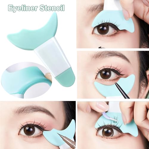 Silicone Face Mask Applicator Set with Spatula and Eyeliner Stencil 5Pcs