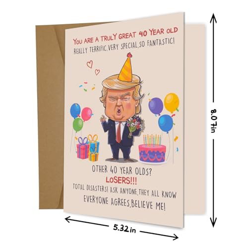 Hilarious 40th Birthday Card for Men & Women - Witty Humor