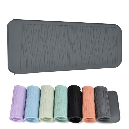 EIOKIT Silicone Heat Resistant Mat for Hair Iron, 11x5 Inch Grey