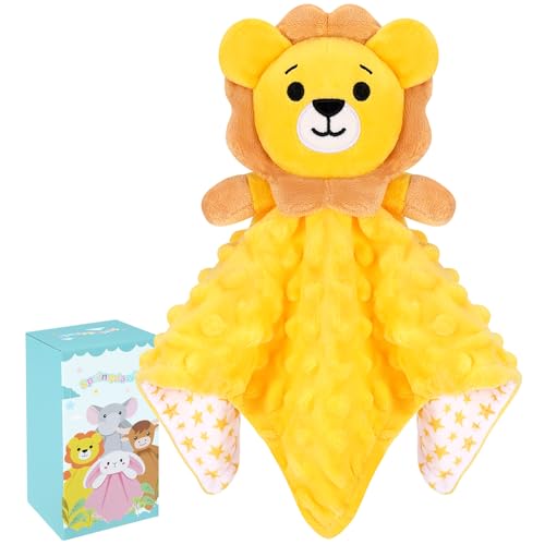 Yellow Lion Baby Security Blanket Lovey | Soft Plush Toy for Infants