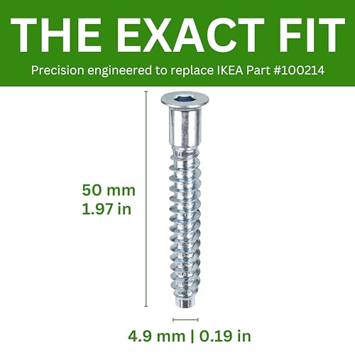 Replacement Screws for IKEA Part #100214 - Zinc Plated Steel (Pack of 12)