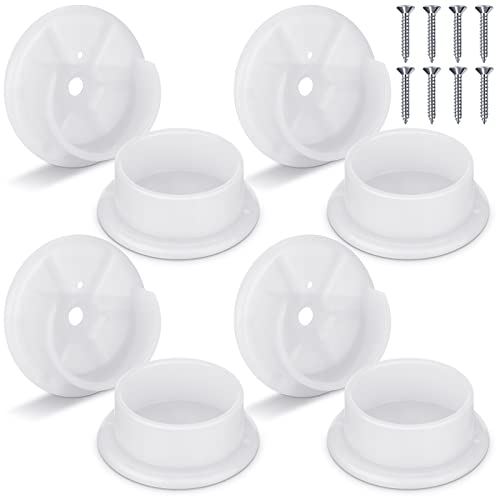 Amyhill 8-Piece Closet Rod Socket Bracket Set, 1-3/8 Inch