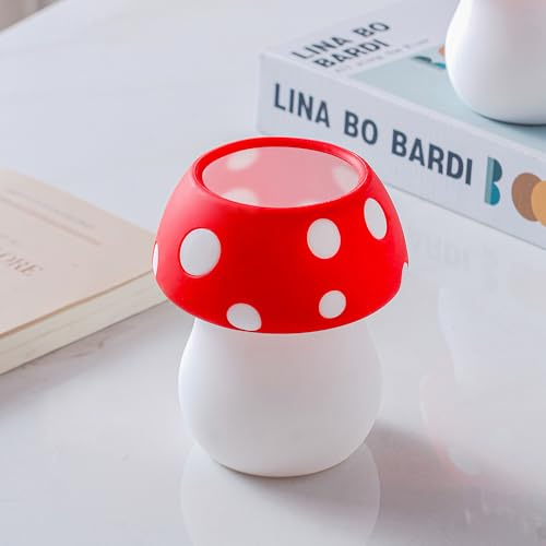 Red Silicone Mushroom Toothbrush Holder for Kids - Fun & Unbreakable
