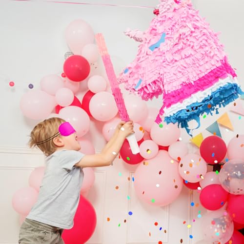 Lemicin 15.75-Inch Pink Piñata Stick Kit with Blindfold and Rope