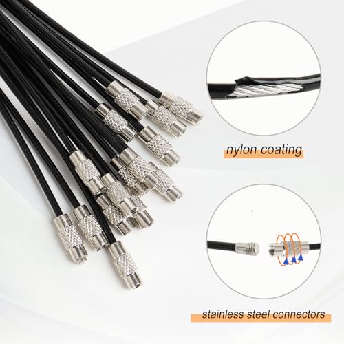 100 Pieces Cable Key Rings Wire Keychain Cable 6 in 2 mm Stainless Steel Wire Key Chain Metal Wire Keychain for Keys, Tags,Transport,Office, Warehouse