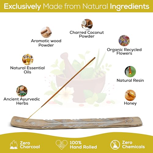 Satya Nagchampa Vanilla Incense Sticks with Raajsee Holder - 45g