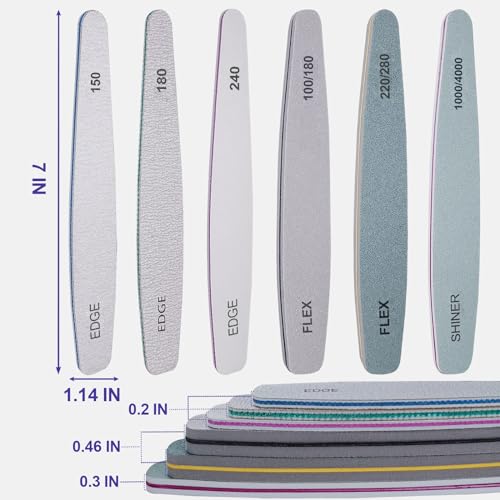 HomeyEra Professional Nail File and Buffer Set - 6 Pcs Multigrit Kit