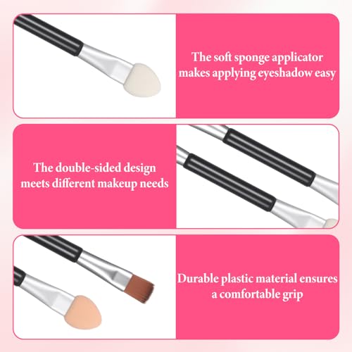 Tiesome 30Pcs 2-in-1 Eyeshadow Smudge Brush & Sponge Applicators