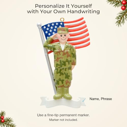 Army Soldier Christmas Ornament 2026 Personalized Service Member Keepsake - Army Variation