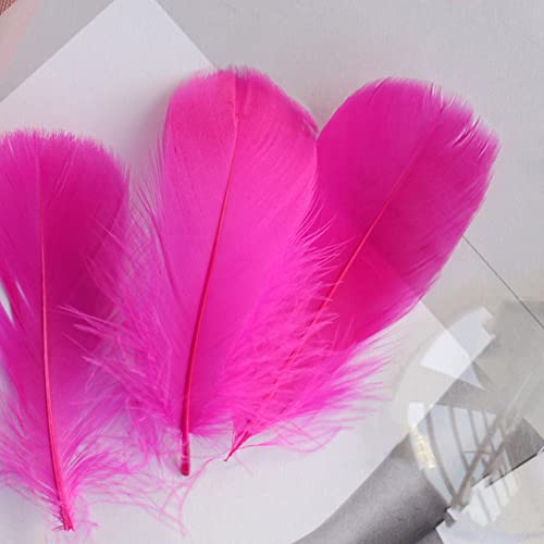 100 Pack Rose Red Goose Feathers for DIY Crafts & Decor