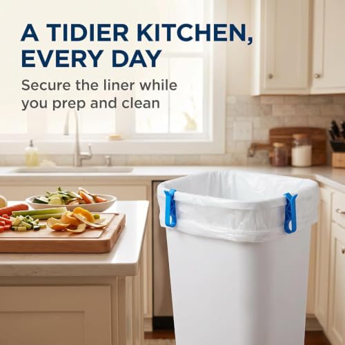 10-Pack Kitchen Trash Bag Clips - Anti-Slip Garbage Can Liner Holders
