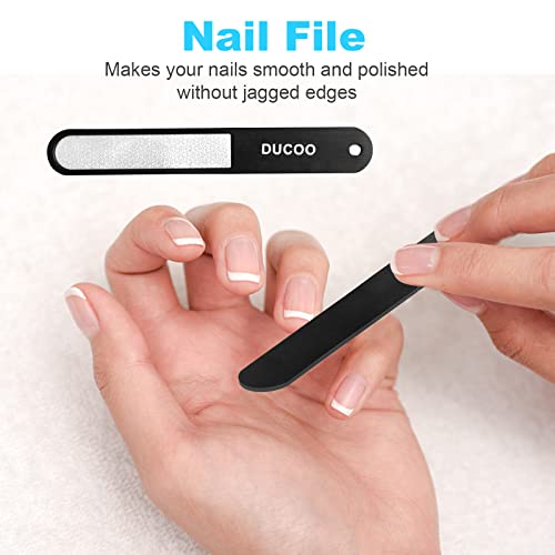 DUCOO 4-Piece Stainless Steel Nail Clipper Set with Nail File and Cutter