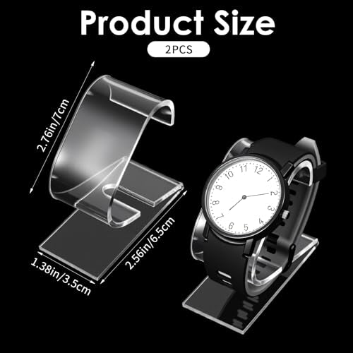 Exircy Clear Acrylic Watch Display Stand - 2 Pack Portable Bracelet Holder