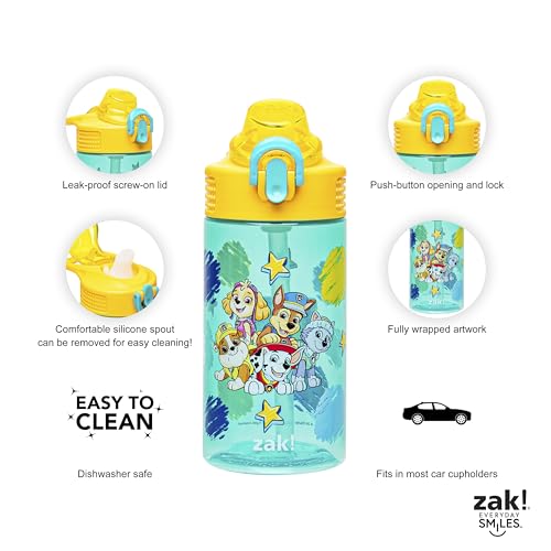 Kids 16oz Leak-Proof PAW Patrol Water Bottle with Straw - Chase, Marshall, Skye
