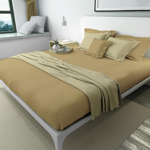 Twin Size Khaki Flat Sheet - Ultra Soft 1800 Microfiber Bedding