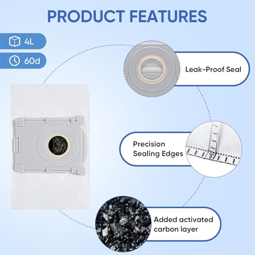 12 Pack Dust Bags for Ecovacs Deebot X8 Pro, T80, X9 Pro - High-Efficiency Replacement