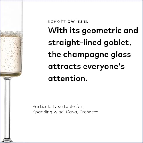 SCHOTT ZWIESEL Modo Champagne Glass (Set of 4), Champagne Glasses with Effervescent Point, Dishwasher-Safe Tritan Crystal Glasses, Made in Germany (5.5 Ounce)