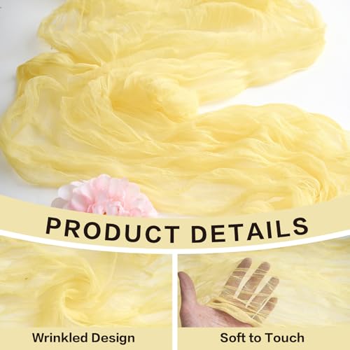 Yellow Cheesecloth Table Runner, 10ft Rustic Gauze Boho Table Decor